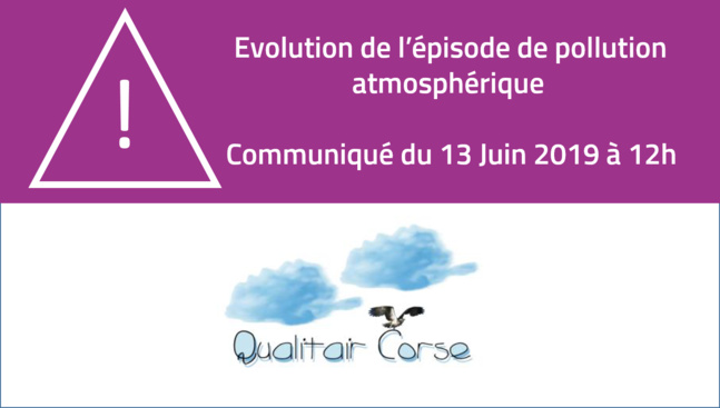 Evolution au 13 juin de l'épisode de pollution atmosphérique