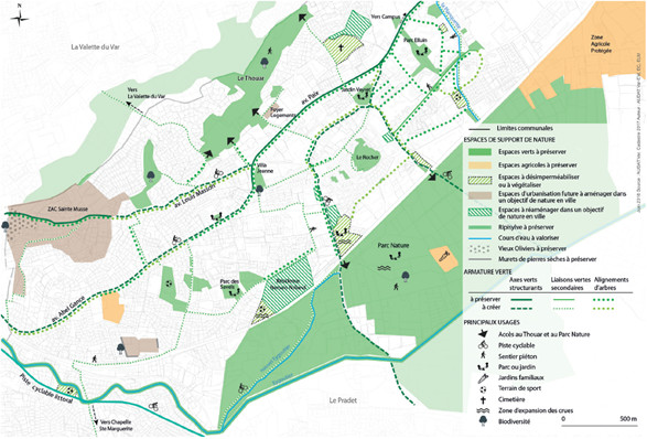 Figure 2 : Exemple d'OAP (Commune de La Garde) réalisée par l'agence d'urbanisme de l'aire Toulonnaise et du Var Figure 2 : Exemple d'OAP (Commune de La Garde) réalisée par l'agence d'urbanisme de l'aire Toulonnaise et du Var