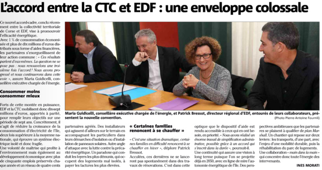 L'accord entre la CTC et EDF: une enveloppe colossale