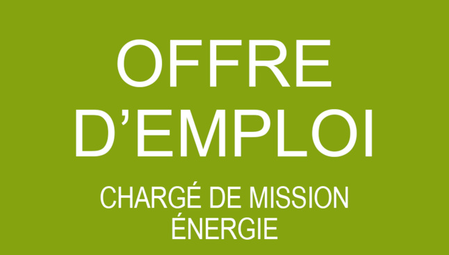 OFFRE D'EMPLOI : Chargé de mission Energie (H/F)