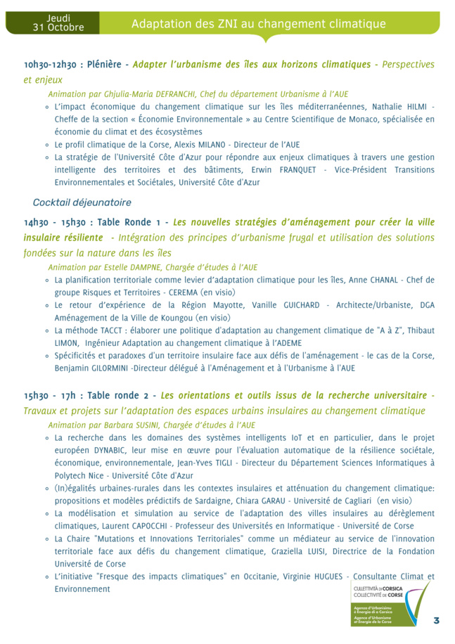 Le colloque Energ’isule les 30 et 31 octobre