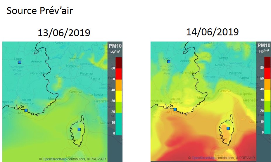 Evolution au 13 juin de l'épisode de pollution atmosphérique Evolution au 13 juin de l'épisode de pollution atmosphérique