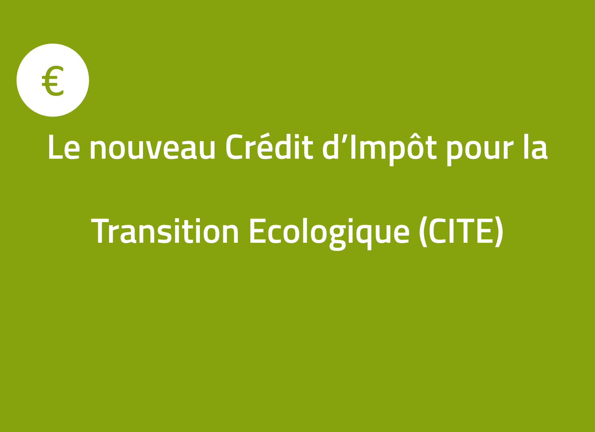 CITE: un reste à charge de 10% pour les ménages très modestes