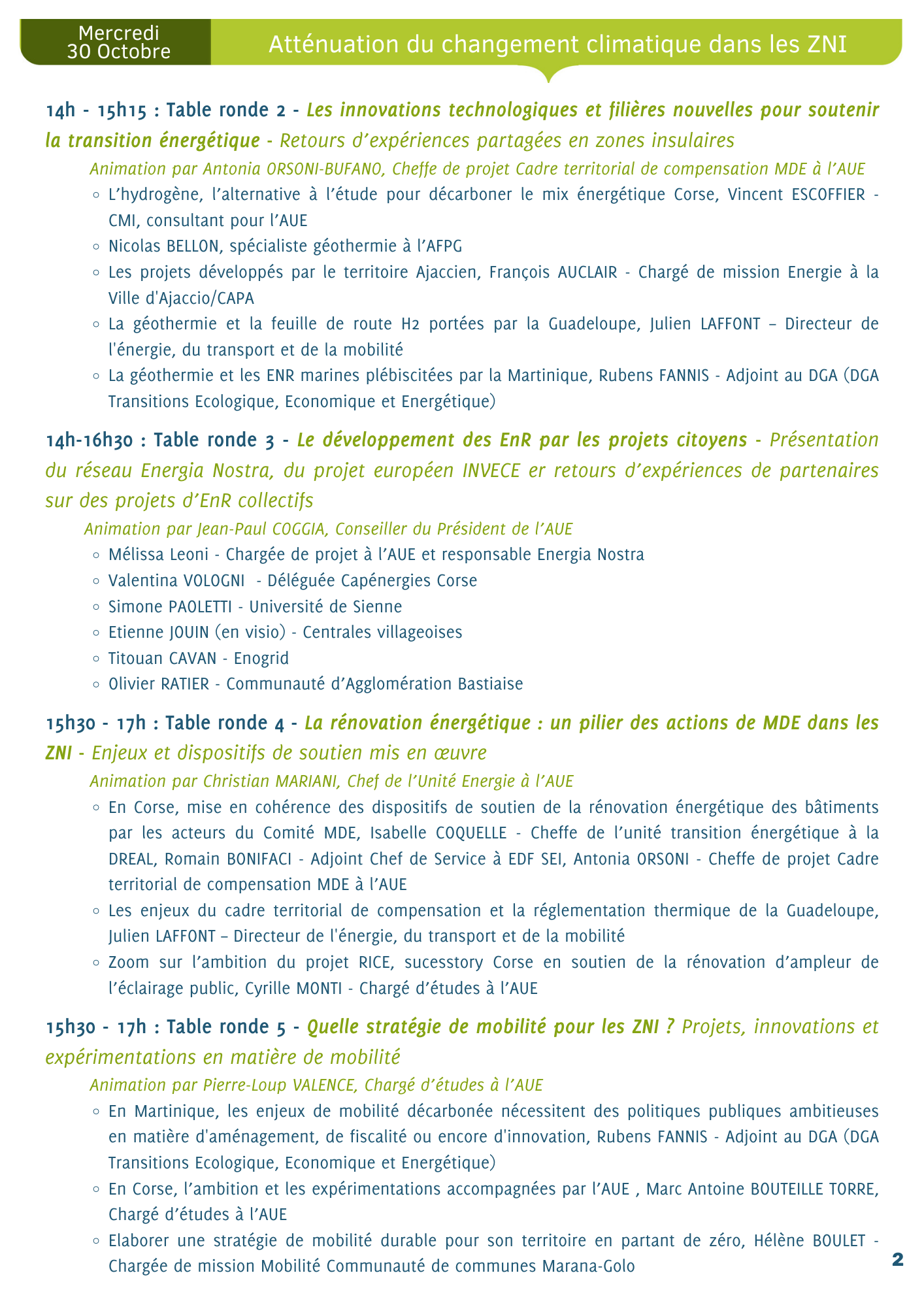 Le colloque Energ’isule les 30 et 31 octobre