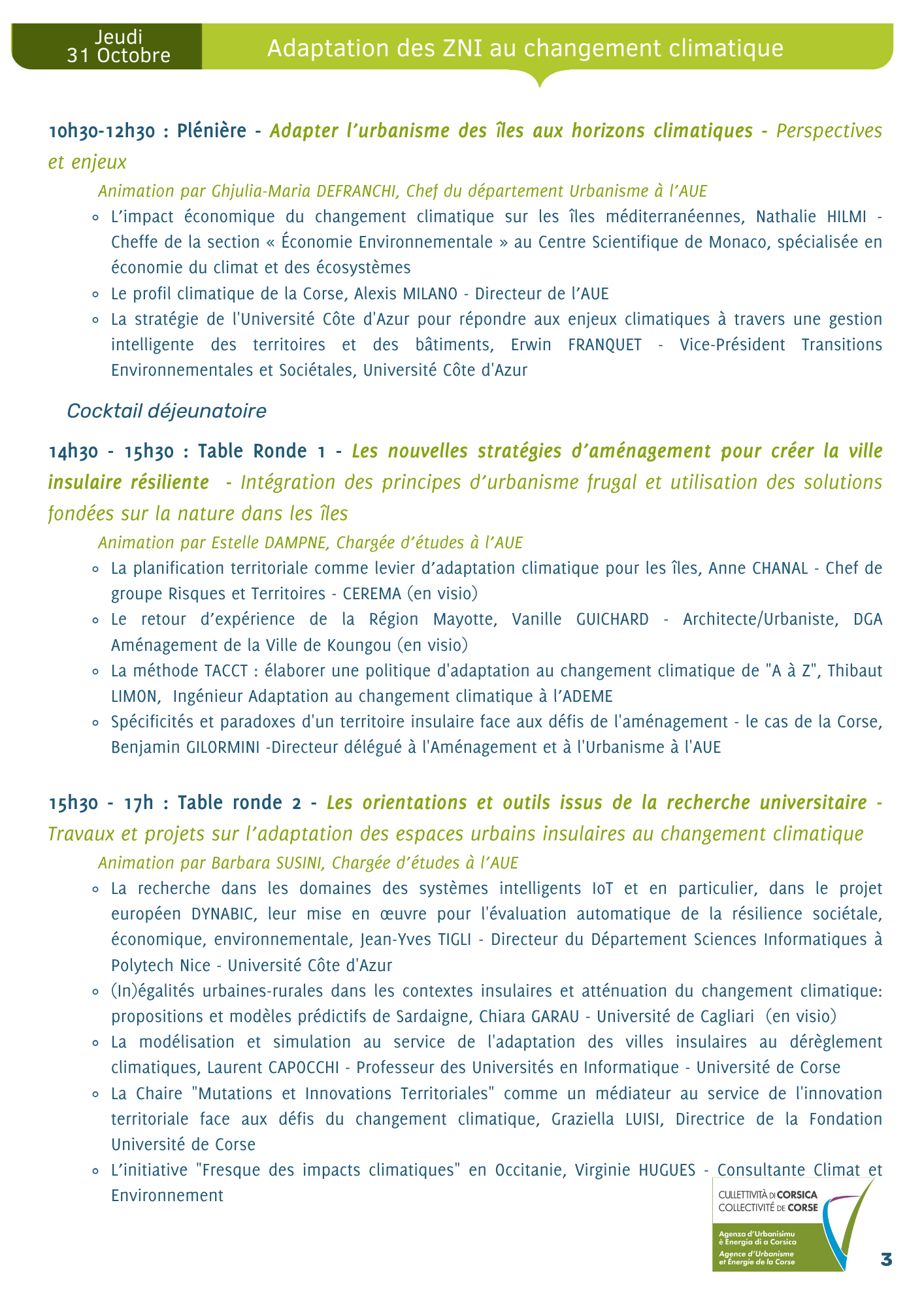 Le colloque Energ’isule les 30 et 31 octobre