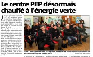 Le centre PEP désormais chauffé à l'énergie verte Le centre PEP désormais chauffé à l'énergie verte